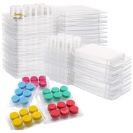 150 Pack Wax Melt Clamshells Molds, 6-Cavity Clear Empty Plastic Round Shape Square Wax Melt Contain