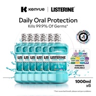 [Bundle of 6] Listerine Mouthwash 1000ml Mild Taste (7 variants like Cool Mint, Total Care Zero) Fre