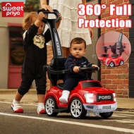 Baby Push Car 3 in 1 With Handle 4 Wheels Music & Lights Ride On Car Kids Kereta Mainan Budak Tahun 