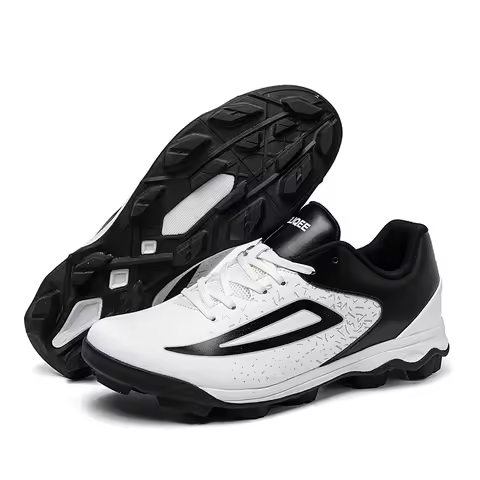 Men‘s Baseball Shoes Non-slip Short Spikes Lacrosse Shoes Women Breathable Cricket Shoes Beginners A