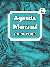 Agenda Mensuel 10 Ans 2023 2032: Joli Planificateur de 120 Mois Avec Liste de Contacts, de Mots de p