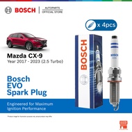 Bosch EVO Platinum Iridium Spark Plug 4pc Set for Mazda CX-9 CX9  2.5 Turbo TC PY8V18110