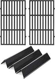Flavorizer Bars and Cast Iron Grill Grates Replacement for Weber Spirit I II 200 Spirit E210 E220 S2