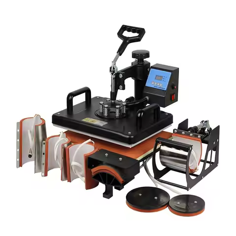 8-in-1 combo heat transfer machine Heat Press Machine 30x38cm for T-Shirt Cap Mug Plate Sublimation 