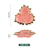 Nordic Creative Ceramic Leaf Plate Gold Rimmed Home Decor Fruit Plate Dry Fruit Plate Irregular Shap