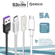 ORICO Type A To Type C &Type C To Type C 2.4/5A Super Charge Data Cable 1 Meter