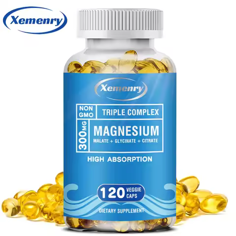Triple Magnesium Complex Supplement - Contains Magnesium Glycine, Malic Acid, and Citrate To Relax M