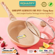 GOHAPPY BROWNIE FRY PAN 24CM Diecast/ Strong PTFE FREE PAN GERMANY GRANITE GO HAPPY