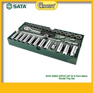 SATA 09902 33PCS 3/8" Dr 6 Point Metric Socket Tray Set