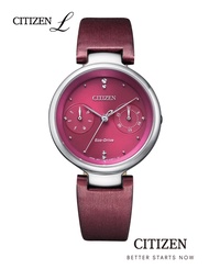 CITIZEN L นาฬิกาข้อมือผู้หญิง Eco-Drive FD1100-10X Satin Leather Lady Watch ( พลังงานแสง )