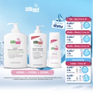 เซ็ต 3 ชิ้น: SEBAMED LIQUID FACE&BODY WASH 400ML & MOISTURIZING BODY LOTION 400ML & EVERYDAY SHAMPOO