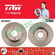 (2 pcs) TRW Disc Brake Rotor Rear for DF4837 Honda Civic SNA FD (260mm)