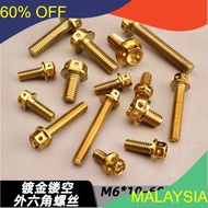 MALAYSIA..... Screw Sprocket Hub Skru Footrest Gold Gold Blue Titanium YAMAHA Y15 LC-135 Skru Spocke