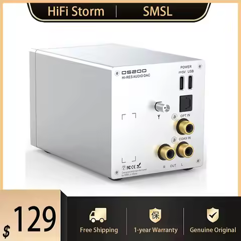 New SMSL DS200 Hi-Res Audio Decoder CS43131 Support USB DAC Bluetooth 5.1 Optical Coaxial 3.5mm 4.4m