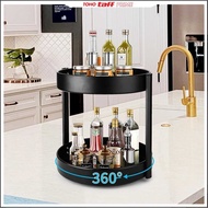 Stainless Steel Kitchen Storage 2 Layer Rotating Kitchen Spice Rack - NM2