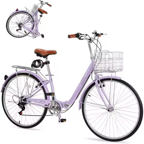 7-Speed 26-Inch Women's Cruiser Bike with Ergonomic Upright Seat, Easy Shifting, and Lightweight Des