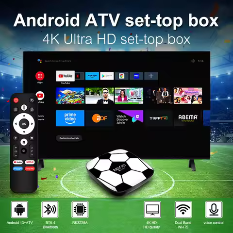 Android 13 TV Box 4K 2160P Allwinner RK3228A MX10 Z3 Quad Core WiFi6 BT5.4 1GB+8GB Home Streaming Me
