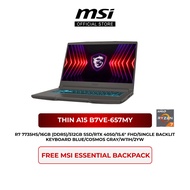 MSI THIN A15 B7VE-657MY Gaming Laptop (R7 7735HS/16GB DDR5/512GB SSD/RTX 4050/15.6" FHD/W11H/2YW)