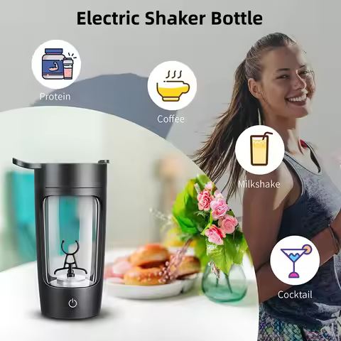 650ml Rechargeable GYM Shaker Bottle 22oz Shaker Bottles for Protein Mixes USB Protein Shake Bottles