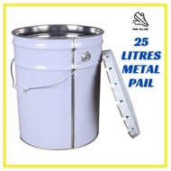 Dr Glue | 20L / 25L Metal Pail / Metal Bucket 25L / Bucket / Tong Putih / Tong Cat / Tong Besi Koson