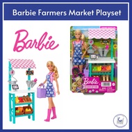 Barbie Farmers Market Playset, Doll (Blonde), Market Stand, Register, Vegetables, Bread, Cheese & Fl