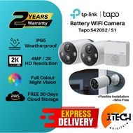 TP-Link Tapo C420S2 2K QHD / C400S2 Battery Operated Rechargeable Outdoor/Indoor Wireless WiFi Smart