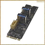 [K O G X] M.2 Key M PCIe to USB 3.2 Gen1 5Gbps Expansion Card Riser Board M.2 NVME to 2 Port USB 3.0