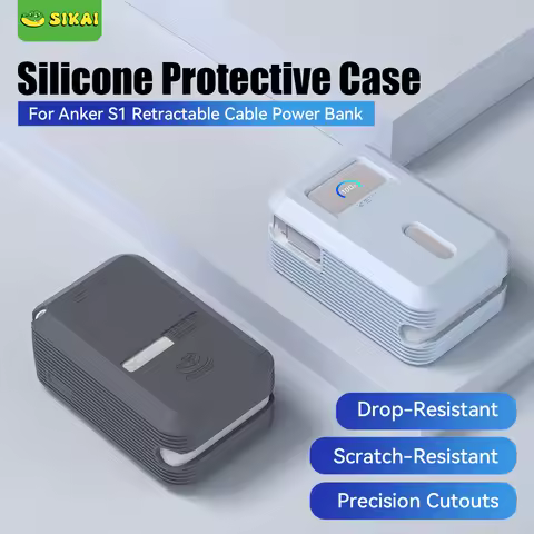 SIKAI Silicone Case for Anker Power Bank 45W S1 10000mAh A1685 Dustproof Soft Protective Cover Porta