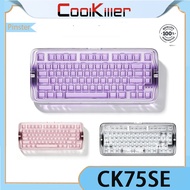 【Available in stock】Coolkiller CK75SE Transparent Mechanical Jelly Keyboard with Three Modes, Wirele