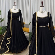 Black Georgette Sequece Flair Elegent Anarkali M-XXL JAN26