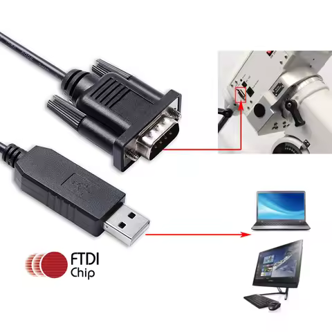 Skywatcher EQ6 EQ6 Pro Mount to PC EQMOD EQDir Hand Controller Cable FTDI FT232RL Uart to DB9 Male C