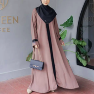 Abaya Gamis Maxi Dress Arab Saudi Abaya hitam polos Bordir Zephy Turki Umroh Dubai Turkey India