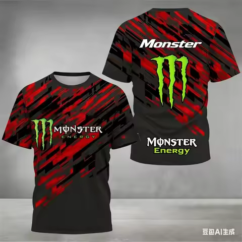 Adult Monster Energy 3D Printed Men's Sport T-Shirt for Outdoor Fitness, Leisure and Casual Sports S