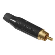 ACPR-BLK Amphenol Brand RCA Male Plug Cable Black Color