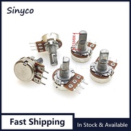 5PCS WH148 B5K B10K B20K B50K B100K C10K C20K C50K C100K 3Pin Half Shaft 15mm Single Amplifier Poten