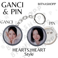 GANTUNGAN HEARTS2HEARTS PIN STYLE 58 MM KEYCHAIN KPOP KEYCHAIN UNOFFICIAL H2H ANA CARMEN IAN