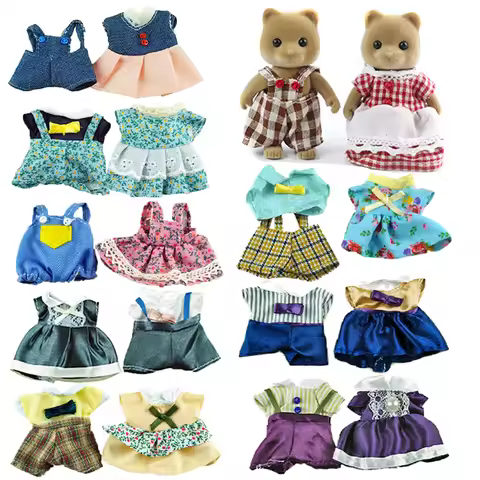 New Children Toys 1:12 Dollhouse Dolls Clothes 23 Styles Dress Skirt Forest Family Action Pretend Pl