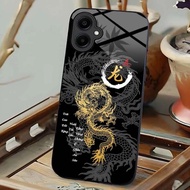 Case For SAMSUNG A06, A06 5G Tempered Glass Back 12 Zodiac Calligraphy