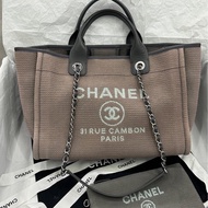 香奈兒 Chanel 22a 沙灘包 咖啡色 銀鏈