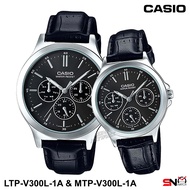 Casio Men Watch Ladies Watch Couple Watch LTP-V300L MTP-V300L Multi Hands Quartz Analog Leather Band Jam Tangan Couple