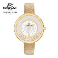 Roscani Selina S E98S (Movable Gemstones) Rose Gold White Leather Women Watch