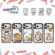 CASETi ‌‌BU2MA Tiger Fat and Happy Hard Plastic Acrylic Case Cover For iPhone 17 16 Air 12 13 14 15 