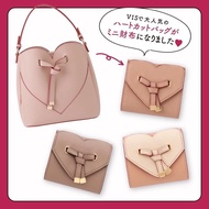 Japanese Magazine Appendix Heart Bowknot Multi-Functional Wallet Short Clip Card clamp Wallet Short 