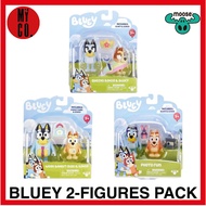 BLUEY 2-FIGURES PACK MOOSE TOYS QUEENS BINGO BLUEY WORK BANDIT PHOTO FUN