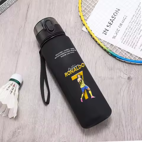 650ml Football Star Series Water Bottle Pop-up Lid CR7 Merch Frosted Drink Cup Leak Proof Portable O