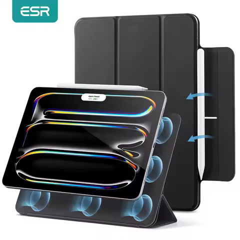ESR for iPad Pro 13/11 2024 Magnetic Cover for iPad Air 13/11 (2024/2025) Rebound Smart Trifold Stan