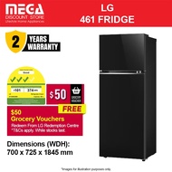 LG GT-B4604BM 461L 2-DOOR FRIDGE | Top Freezer | 3 Ticks | Free $50 Grocery Vouchers Redeem From LG