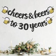 30th Birthday Decorations 30th Anniversary Banner Men Women Birthday Party Supplies Decor