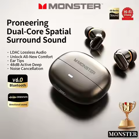 Monster ANC Noise Reduction Earburd Wireless Bluetooth HD Sound Quality Sweatproof Sport Earphone Lo