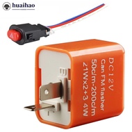 HUAIHAO 12V 2Pin Adjustable Frequency LED Flasher Relay Light Double Signal Switch Motorcycle R6U9